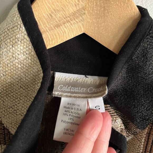 Vintage Coldwater Creek Tapestry Leaf Jacket Y2K 90s Boho Artsy Coat M - Picture 5 of 6